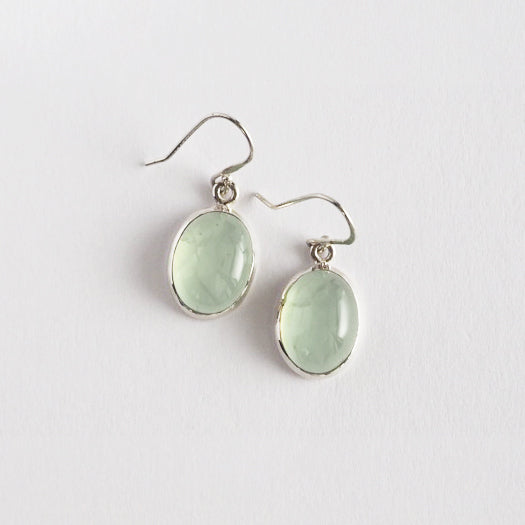 Prehnite Pierced Earrings / Sv925