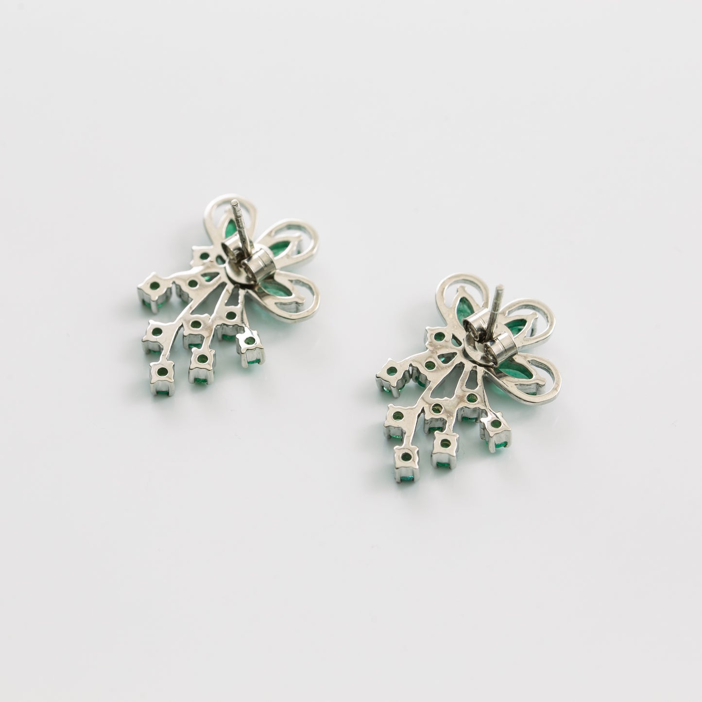 Butterfly Emerald Pierced Earrings / Sv925