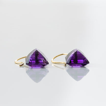 Amethyst Pierced Earrings / K18