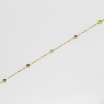 Multi Color Tourmaline Bracelet / K18