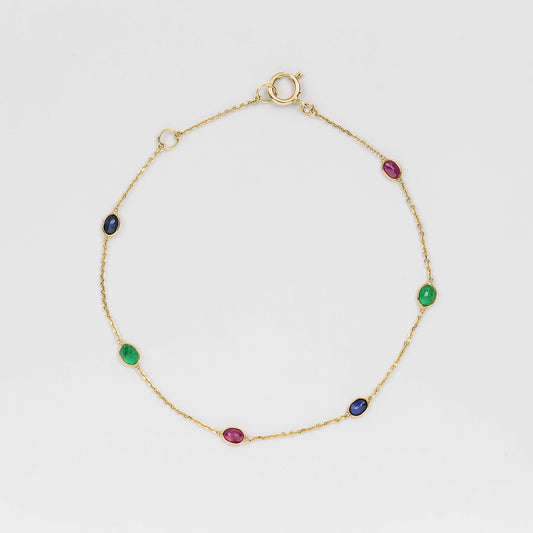 Multi Color Stones Bracelet / K18