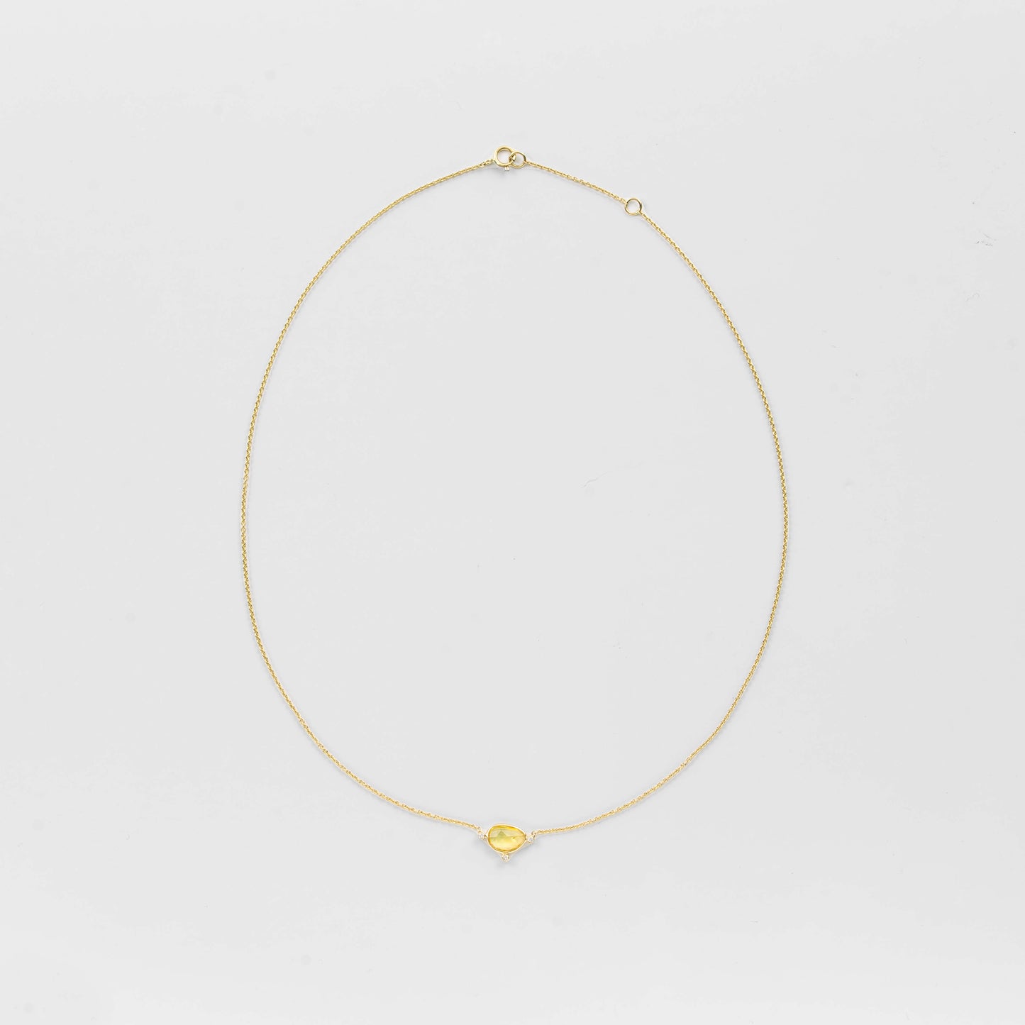 Yellow Sapphire, Diamond Necklace / K18