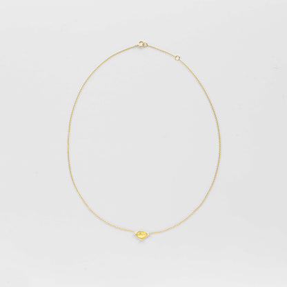 Yellow Sapphire, Diamond Necklace / K18