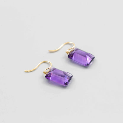 Amethyst Pierced Earrings / K18