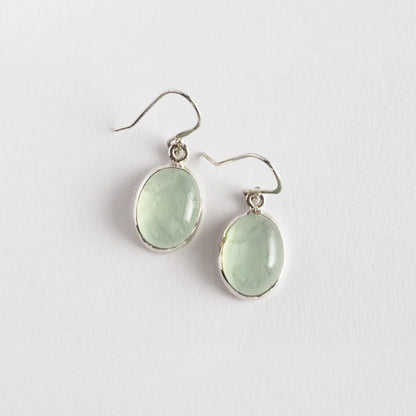 Prehnite Pierced Earrings / Sv925