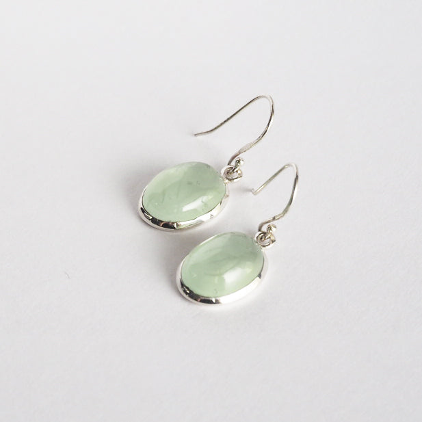 Prehnite Pierced Earrings / Sv925