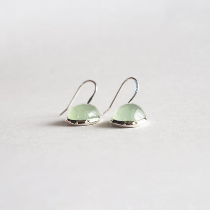 Prehnite Pierced Earrings / Sv925