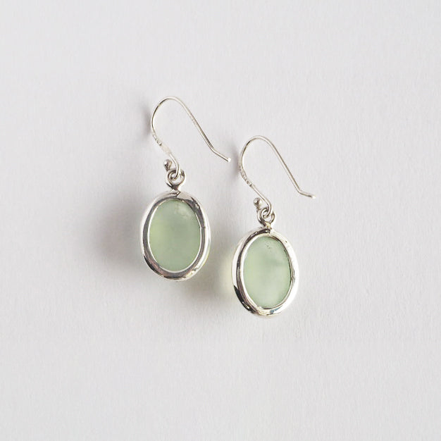 Prehnite Pierced Earrings / Sv925