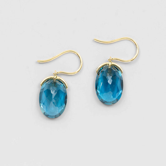 London Blue Topaz Pierced Earrings / K18