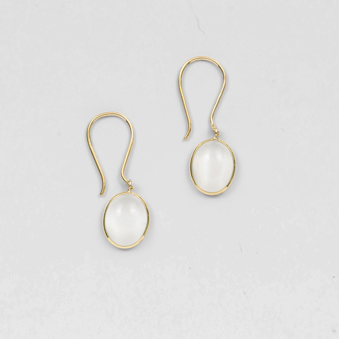 Moonstone Cat's eye Pierced Earrings / K18