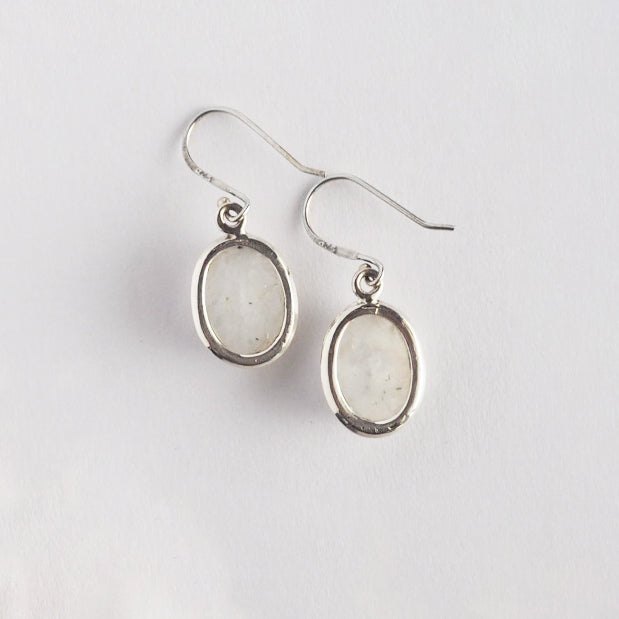 Rainbow moonstone Pierced Earrings / Sv925