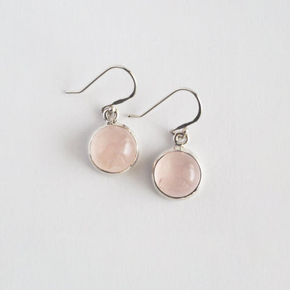 Rose quartz Pierced Earrings / Sv925