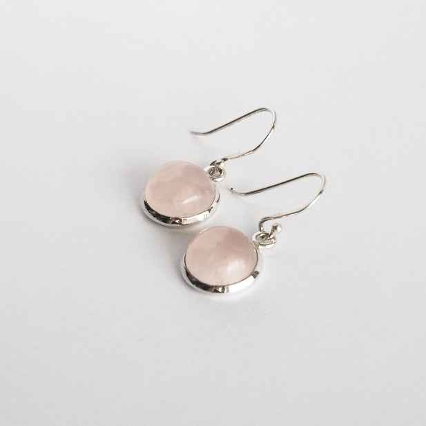 Rose quartz Pierced Earrings / Sv925