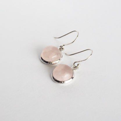 Rose quartz Pierced Earrings / Sv925