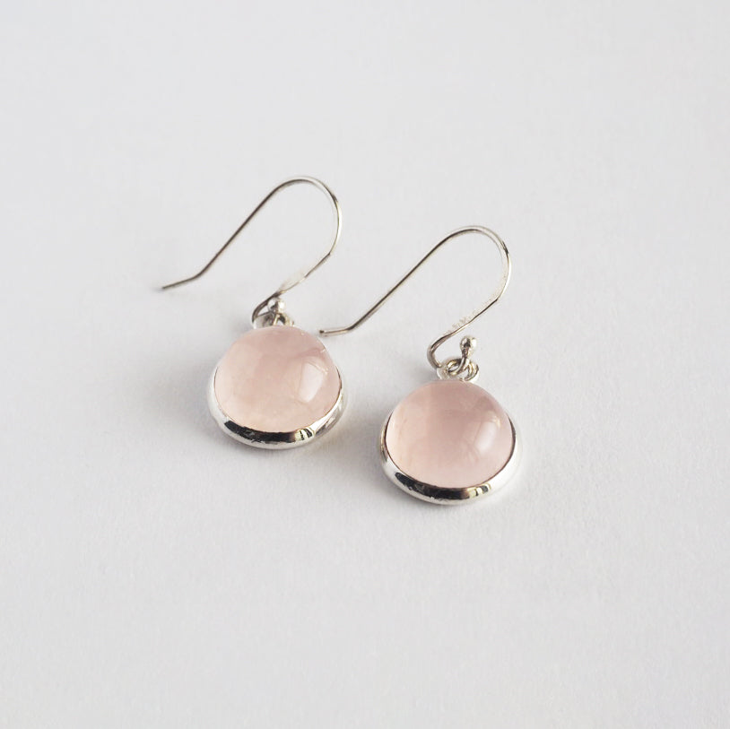 Rose quartz Pierced Earrings / Sv925