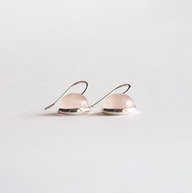 Rose quartz Pierced Earrings / Sv925