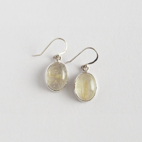 Rutile quartz Pierced Earrings / Sv925