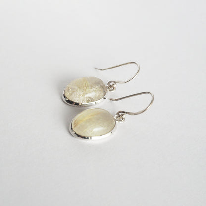 Rutile quartz Pierced Earrings / Sv925