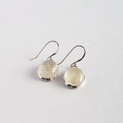 Rutile quartz Pierced Earrings / Sv925