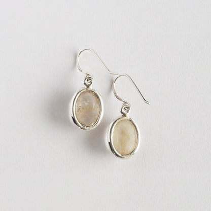 Rutile quartz Pierced Earrings / Sv925