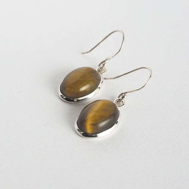 Tiger's eye Pierced Earrings / Sv925