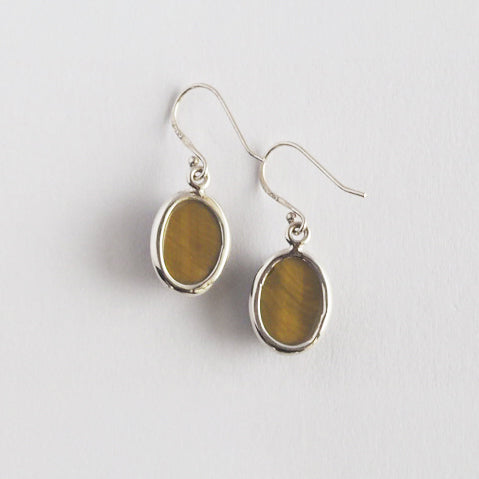 Tiger's eye Pierced Earrings / Sv925