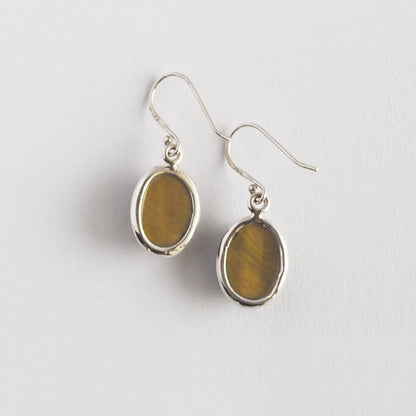 Tiger's eye Pierced Earrings / Sv925