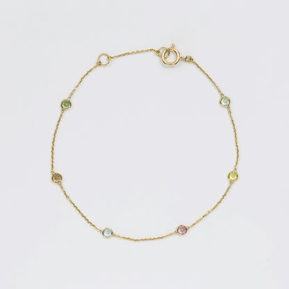 Multi Color Tourmaline Bracelet / K18