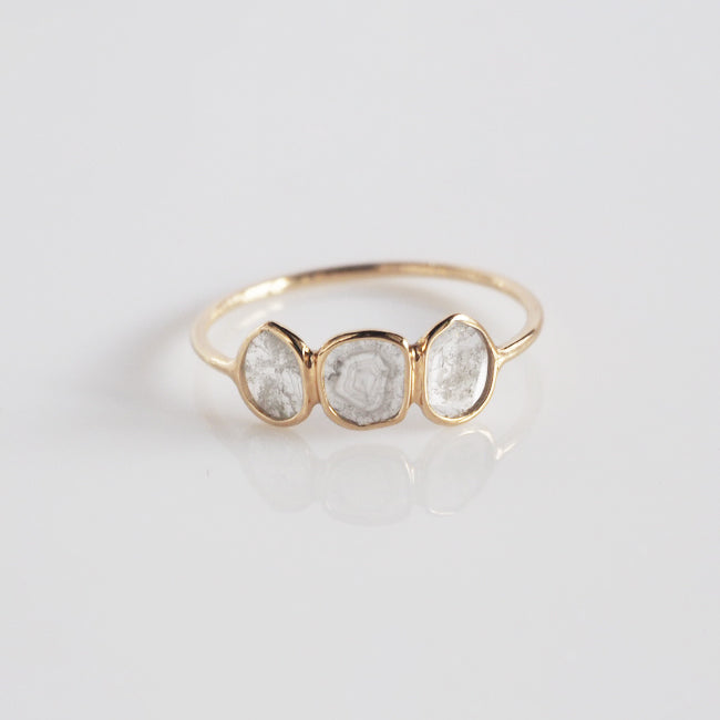 Triple Slice Diamond Ring / K18